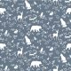 Erdei állatok tapéta (kék)