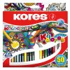 KORES - "Triangular" színesceruza készlet, 50 különböző szín