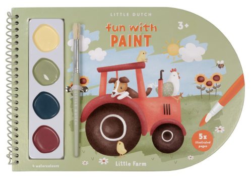 Little Dutch - Kifestő könyv - Little Farm - 4 színű festékkel