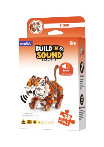 MierEdu - Hangot adó 3D állatos puzzle - Tigris