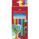 Színes ceruza készlet, háromszögletű, Faber-Castell Grip 2001", 12 különböző szín