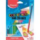 Színes ceruza készlet, háromszögletű, kétvégű, MAPED "Color'Peps Duo", 36 különböző szín